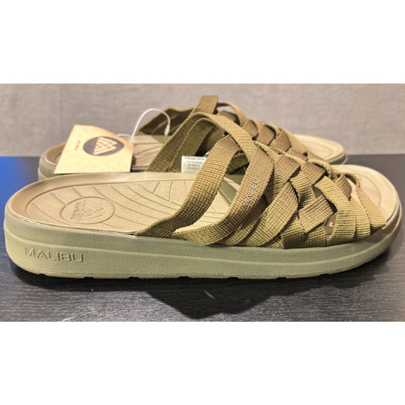 MALIBU SANDALS Zuma EVA Rubber Nylon Olive Green Men's Size 13 Sandals - Picture 2 of 9